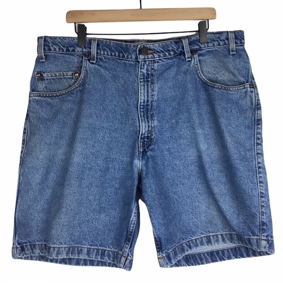 LEVI’S Vintage 545 Jean Shorts Denim Jorts Loose Fit Relaxed Medium Wash Size 40 - Picture 1 of 15
